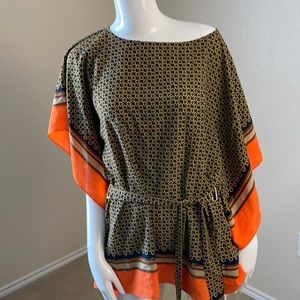 Michael Kors Pattern Belted Top Small Medium